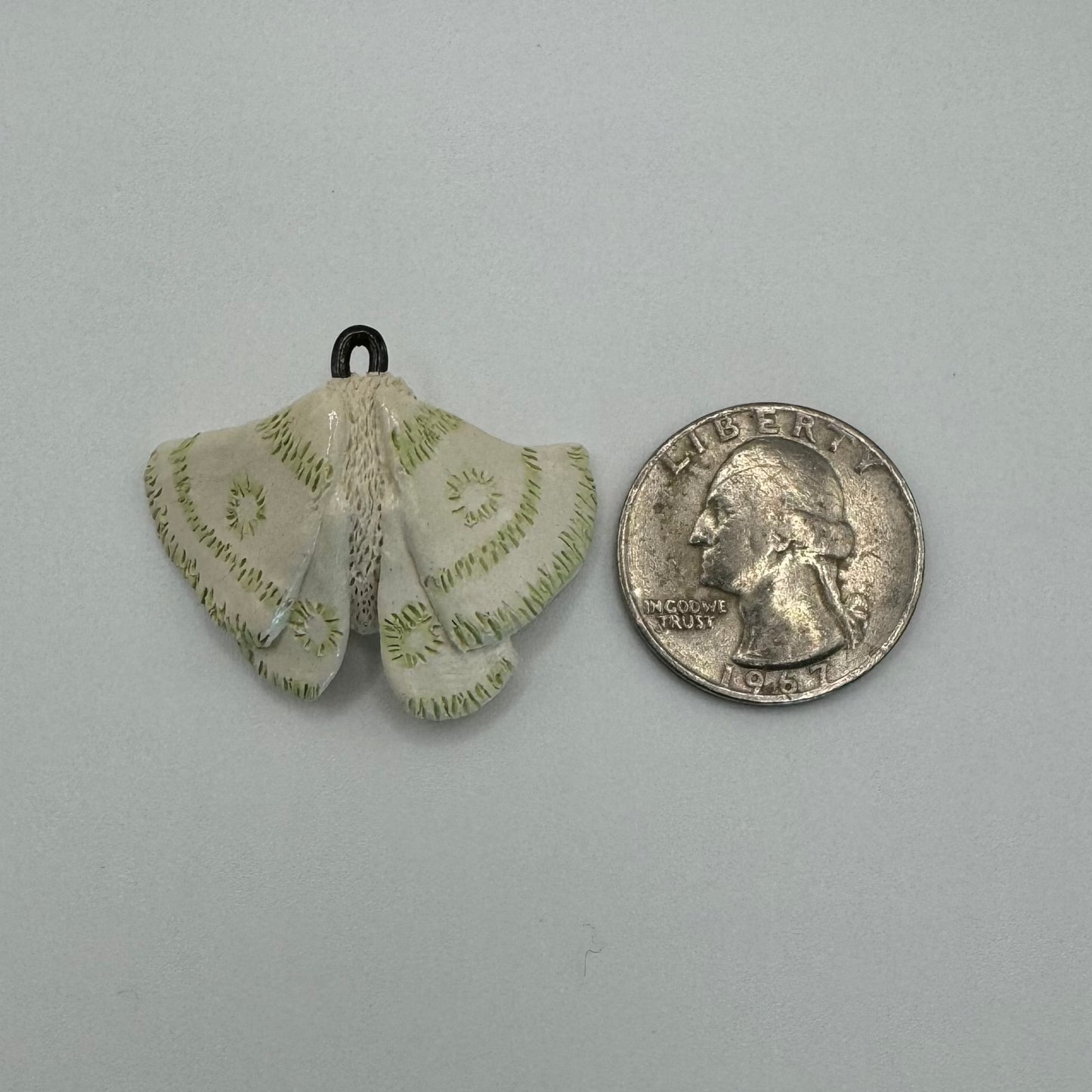 Moth Charm (with green details)