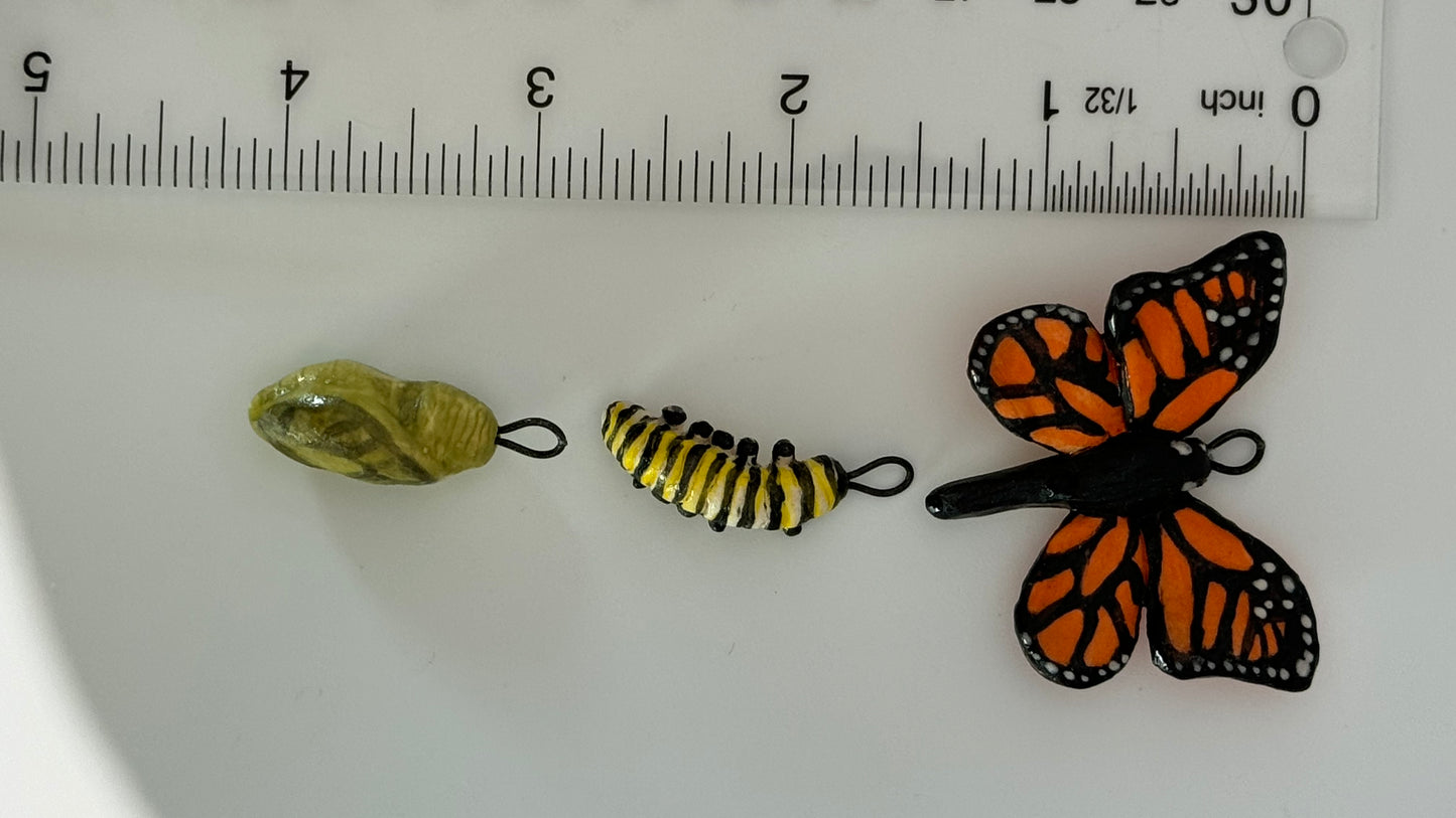 Butterfly Life Cycle Charm Set (SET OF THREE)