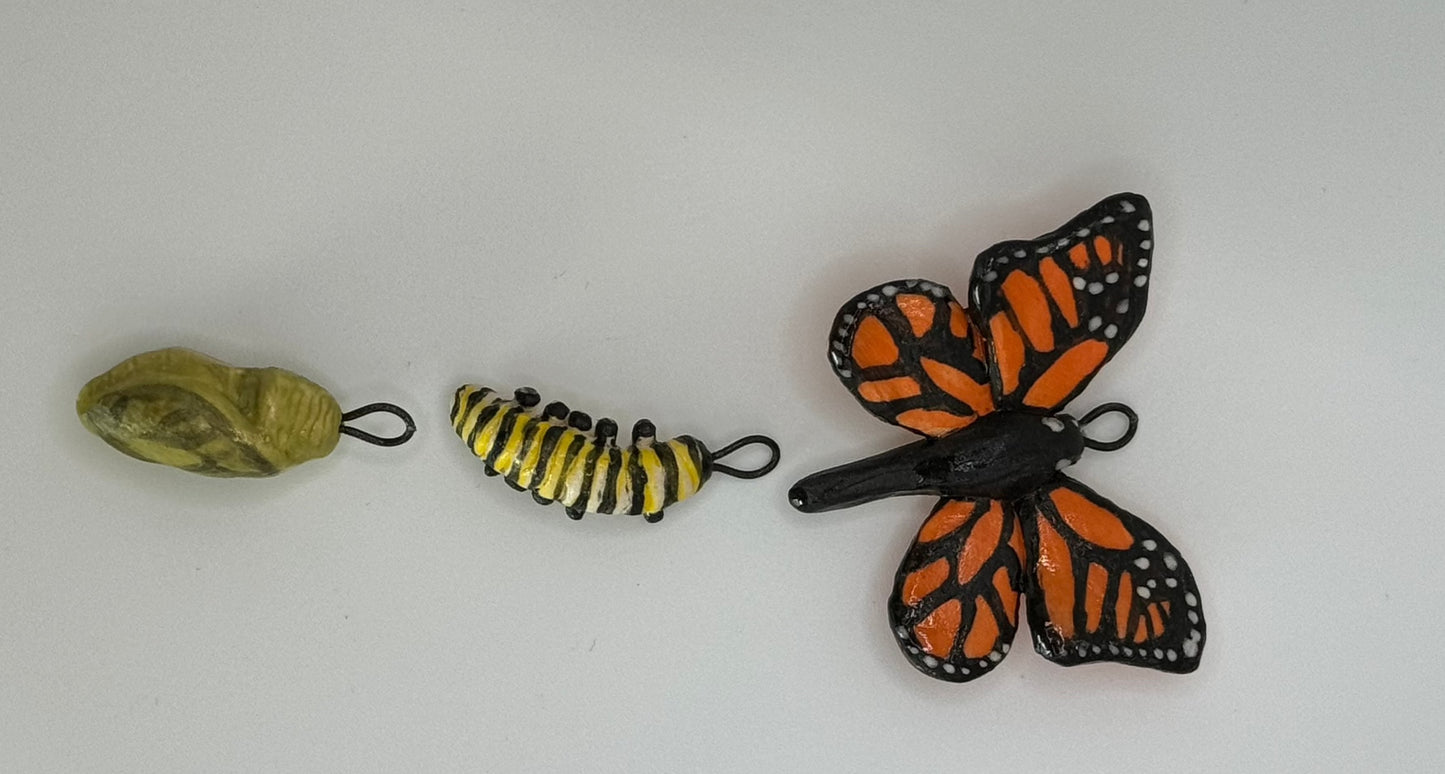 Butterfly Life Cycle Charm Set (SET OF THREE)