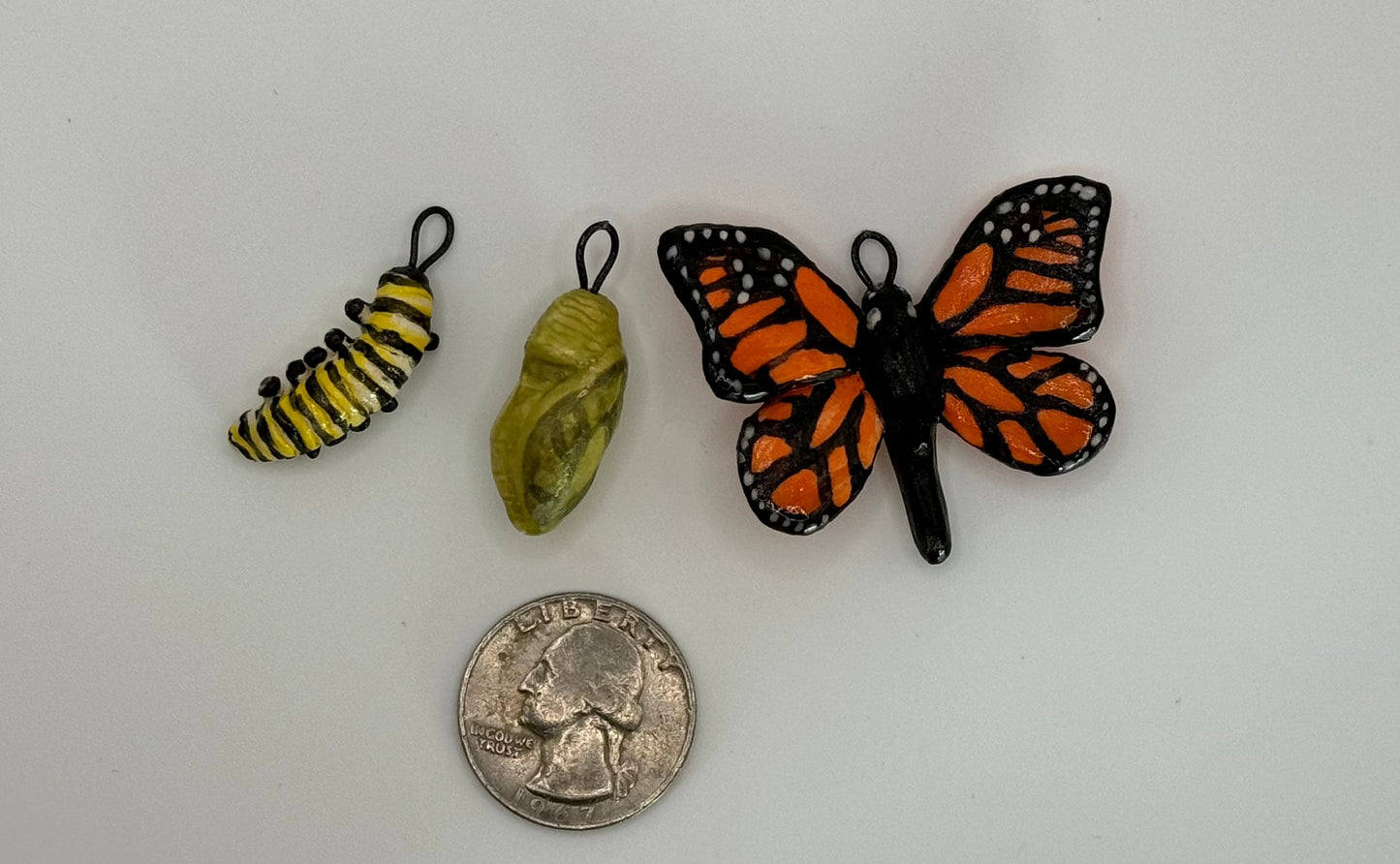 Butterfly Life Cycle Charm Set (SET OF THREE)