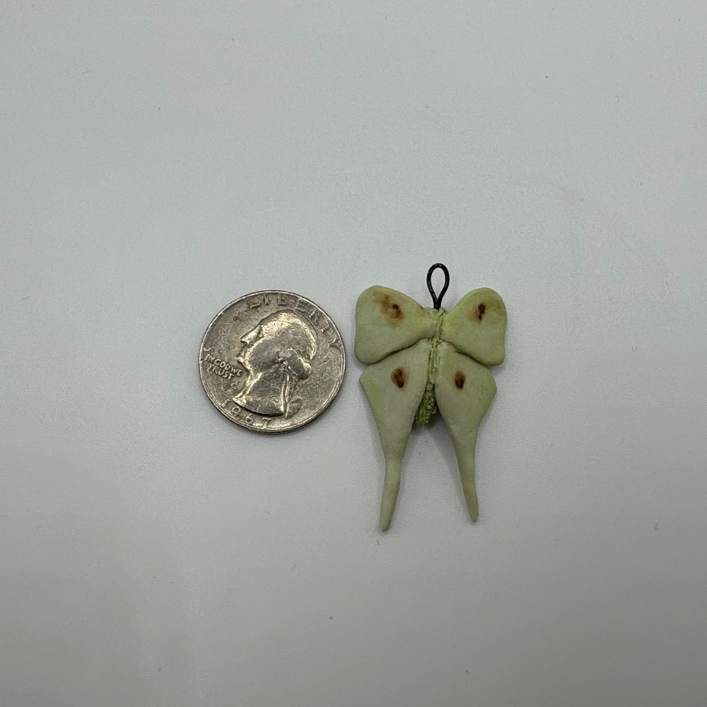 Porcelain Luna Moth Charm