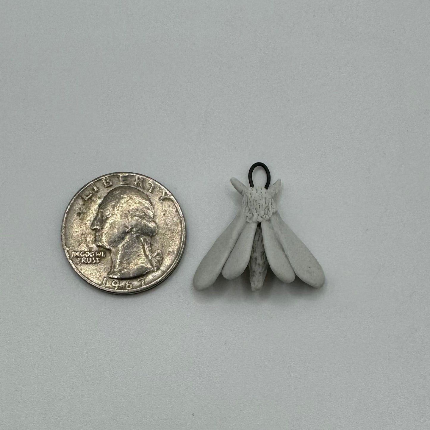 Porcelain Moth Charm