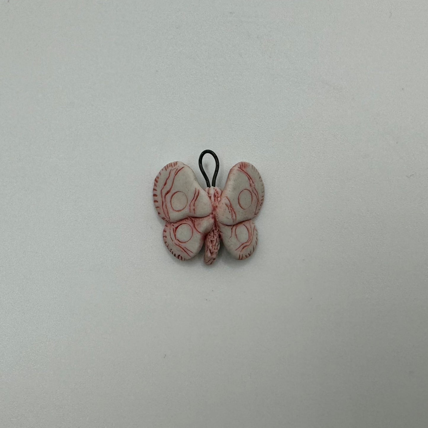 Porcelain Moth Charm with Pink